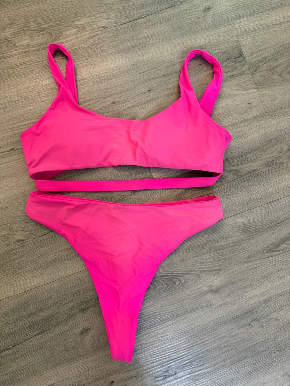 Hot Pink Cutout Bikini Set